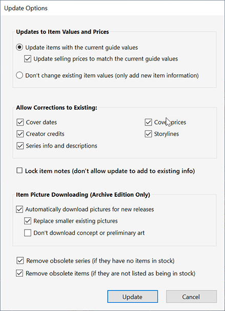 Update Options