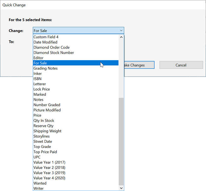 The Quick Change Dialog